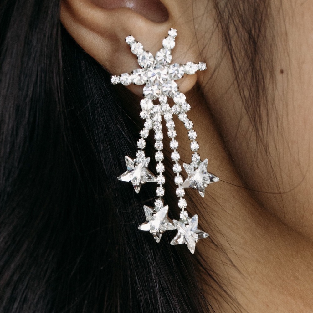 Jennifer Behr Rhiannon Star Earrings in Crystal - Picture 3 of 7